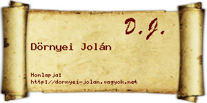 Dörnyei Jolán névjegykártya