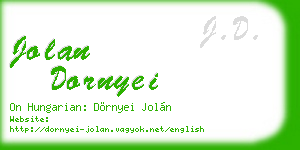 jolan dornyei business card